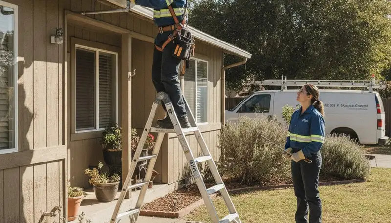 Redding, CA plumbing repair team fixing a residential pipe leak for fast local service