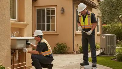 Plumber repairing a leak in Redding, CA for plumbing repair services