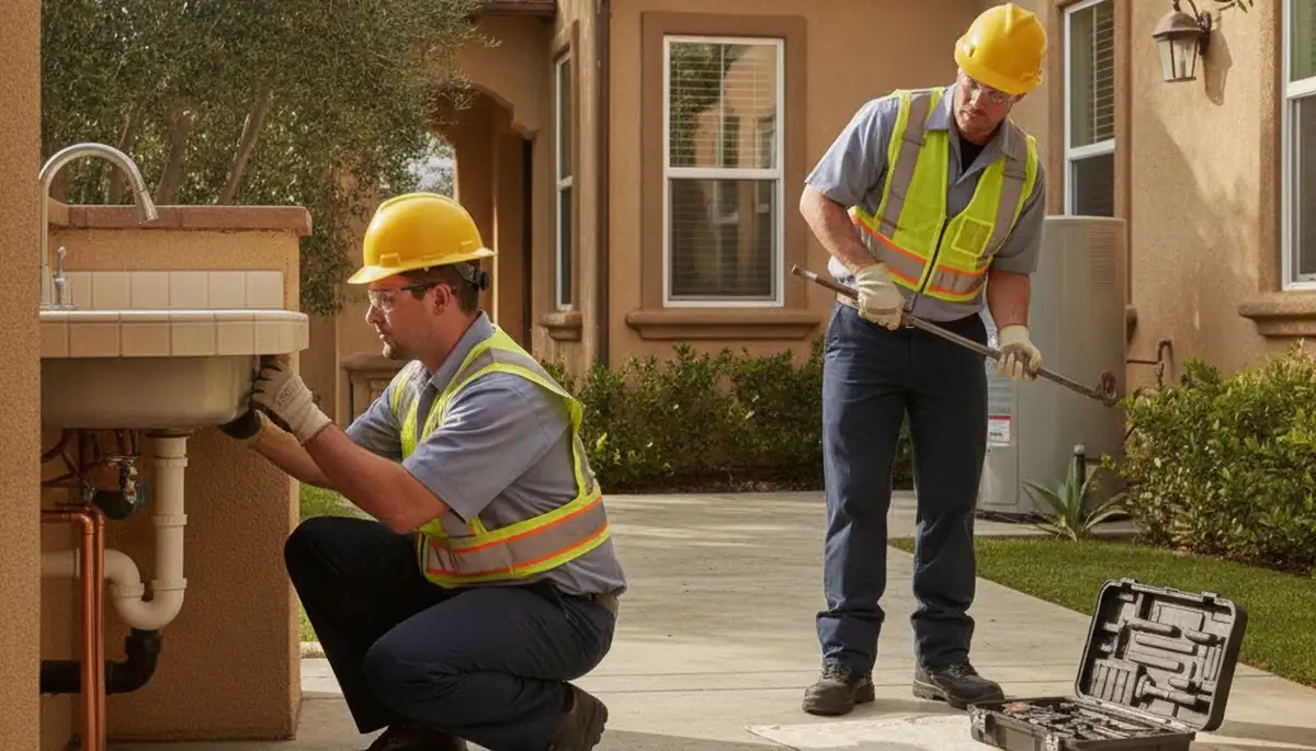 Redding, CA plumber repairing a leak for a local plumbing service
