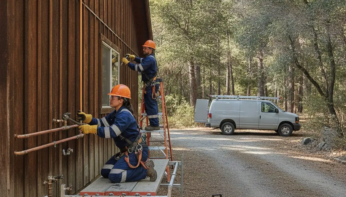 Plumber repairing leak in Redding, CA for residential plumbing service
