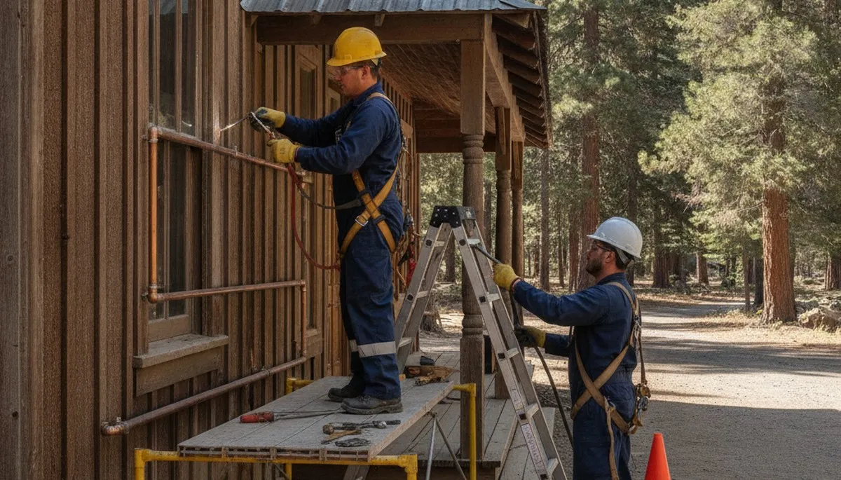 Redding, CA plumbing repair technician fixing a leak for local residential service