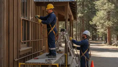 Redding, CA plumbing repair technician fixing a leak for local residential service
