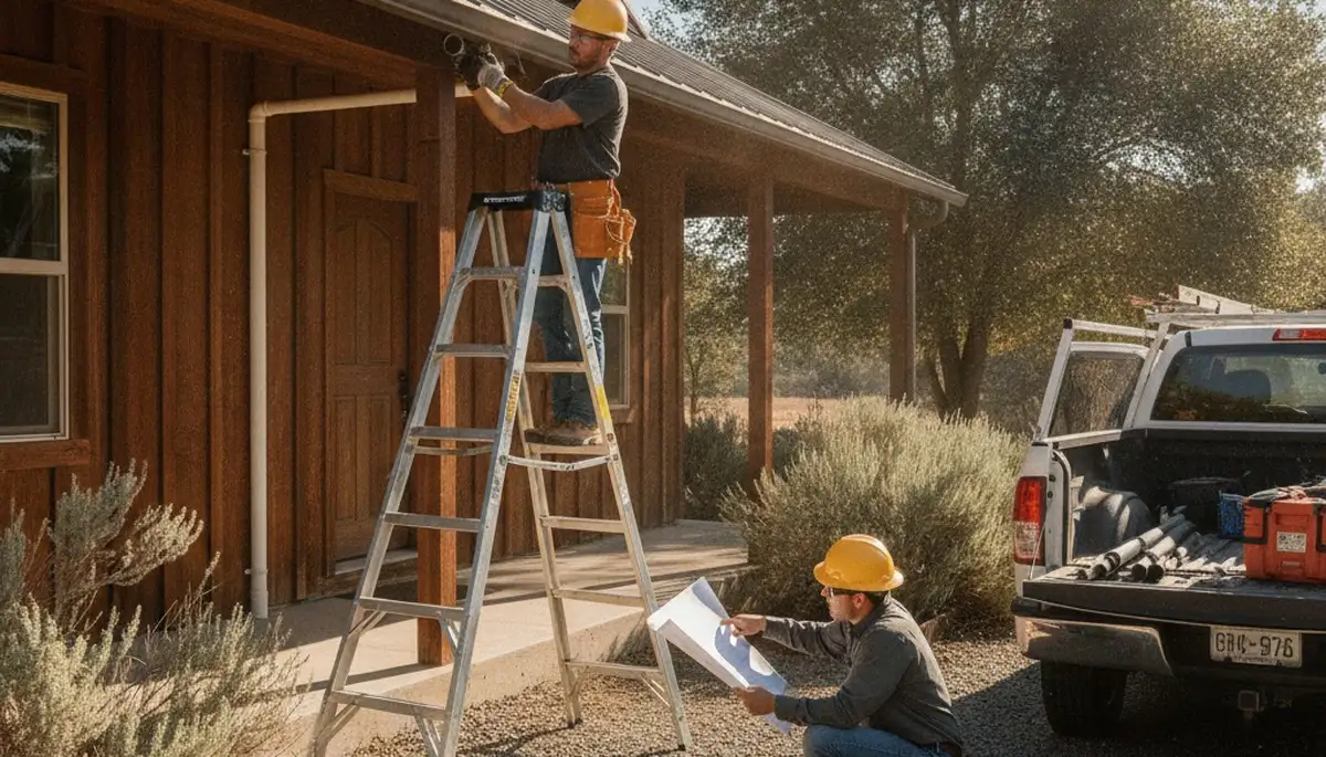 Plumber repairing plumbing in Redding, CA for a local plumbing repair service