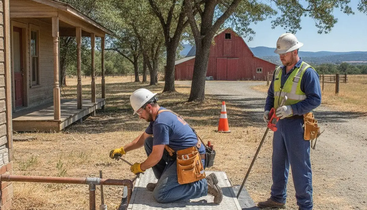 Plumber repairing a leak in Redding, CA for emergency plumbing service