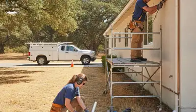 Plumber repairing a pipe in Redding, CA for residential plumbing service