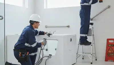 Walk-in tub installation by Redding, CA plumbers for safer home bathing